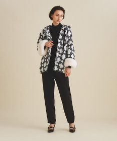 グレースコンチネンタル キカジャガードコンビブルゾン 黒 キカジャガードコンビジャケット / GRACE CONTINENTAL | GRACE