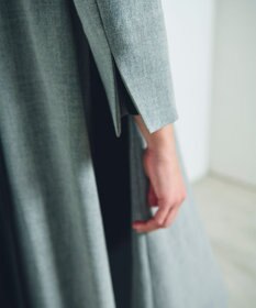 GRACE CONTINENTAL ウールタッチバイカラードレス