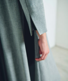 GRACE CONTINENTAL ウールタッチバイカラードレス