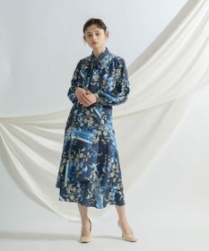 グレースコンチネンタル　フラワーラインプリントスカート フラワー刺繍プリントスカート / GRACE CONTINENTAL | GRACE