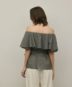 GRACE CONTINENTAL チェックケープブラウス