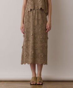 GRACE CONTINENTAL クロシュ刺繍スカート