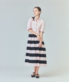 GRACE CONTINENTAL ボーダーコンビシャツワンピース