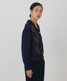 GRACE CONTINENTAL アーガイルニットカーディガン