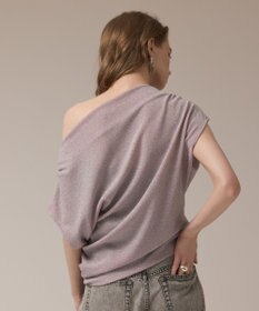 GRACE CONTINENTAL ラメドレープカットトップ