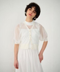 GRACE CONTINENTAL ラメシアードルマンニットカーディガン