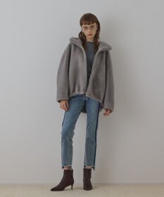 GRACE CONTINENTAL フェイクミンクフードジャケット