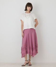 GRACE CONTINENTAL レースヘムフレアスカート