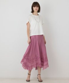 GRACE CONTINENTAL レースヘムフレアスカート