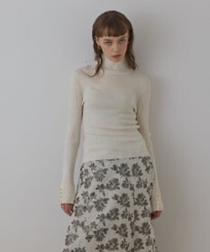 GRACE CONTINENTAL ウールハイゲージニットトップ ホワイト