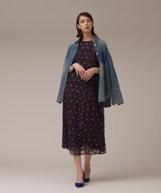 GRACE CONTINENTAL バイカラーレースワンピース ブラウン