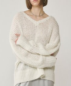 GRACE CONTINENTAL スパンコール畦ニットトップ