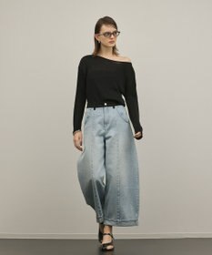 GRACE CONTINENTAL ラメリブクルーニットトップ