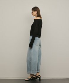 GRACE CONTINENTAL ラメリブクルーニットトップ