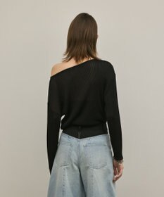 GRACE CONTINENTAL ラメリブクルーニットトップ