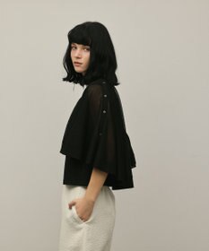 GRACE CONTINENTAL シアーケープニットカーディガン