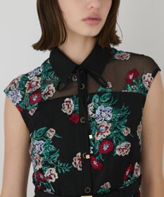 GRACE CONTINENTAL ブーケフラワー刺繍ワンピース