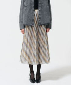 GRACE CONTINENTAL ラメラインプリーツスカート