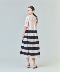 GRACE CONTINENTAL ボーダーコンビシャツワンピース