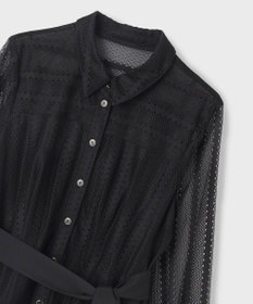 GRACE CONTINENTAL ストライプレースシャツワンピース