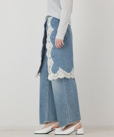 GRACE CONTINENTAL レーススカートレイヤードデニム