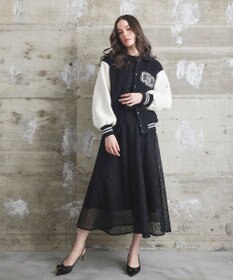 GRACE CONTINENTAL バーシティembジャケット ブラック