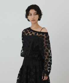 GRACE CONTINENTAL ドットチュールトップ