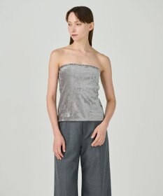 GRACE CONTINENTAL ラインビジューベアトップ