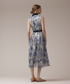 GRACE CONTINENTAL フラワー刺繍ボウタイドレス