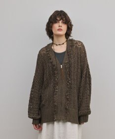 GRACE CONTINENTAL zipミドルニットカーディガン