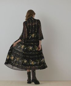 GRACE CONTINENTAL フラワープリントティアードワンピース