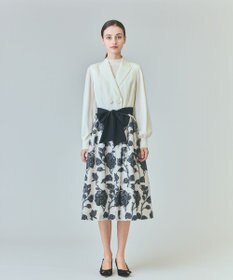 GRACE CONTINENTAL フラワージャガードテーラードレス