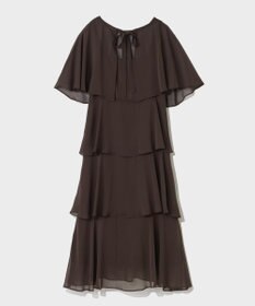 GRACE CONTINENTAL シフォンケープドレス