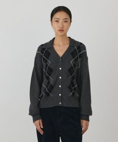 GRACE CONTINENTAL アーガイルニットカーディガン