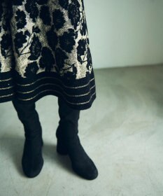 GRACE CONTINENTAL フローラルラメニットスカート