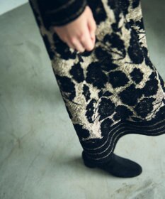 GRACE CONTINENTAL フローラルラメニットスカート
