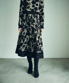 GRACE CONTINENTAL フローラルラメニットスカート