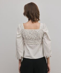 GRACE CONTINENTAL ラメドットタフタジャガードトップ