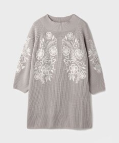 GRACE CONTINENTAL エンブロイダリーニットワンピース