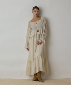 GRACE CONTINENTAL レースコンビカットジャガードワンピース