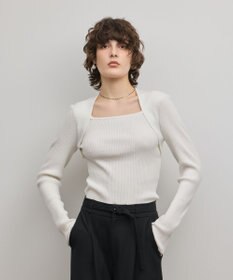 GRACE CONTINENTAL スクエアリブニットトップ