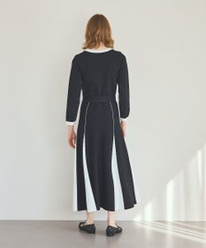 GRACE CONTINENTAL ニットバイカラージャガードワンピース