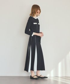 GRACE CONTINENTAL ニットバイカラージャガードワンピース