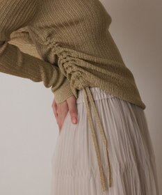 GRACE CONTINENTAL ラメリブクルーネックトップ