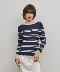 GRACE CONTINENTAL ラメボーダーニットトップ