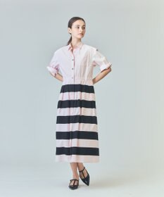 GRACE CONTINENTAL ボーダーコンビシャツワンピース