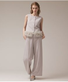 GRACE CONTINENTAL チュールヘムカットトップ グレー