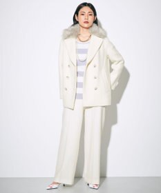 GRACE CONTINENTAL ウールストレッチセミワイドパンツ