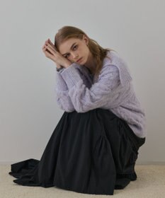 GRACE CONTINENTAL ヘアリーニットコクーンジャケット