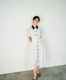 GRACE CONTINENTAL シアーチェックシャツワンピース